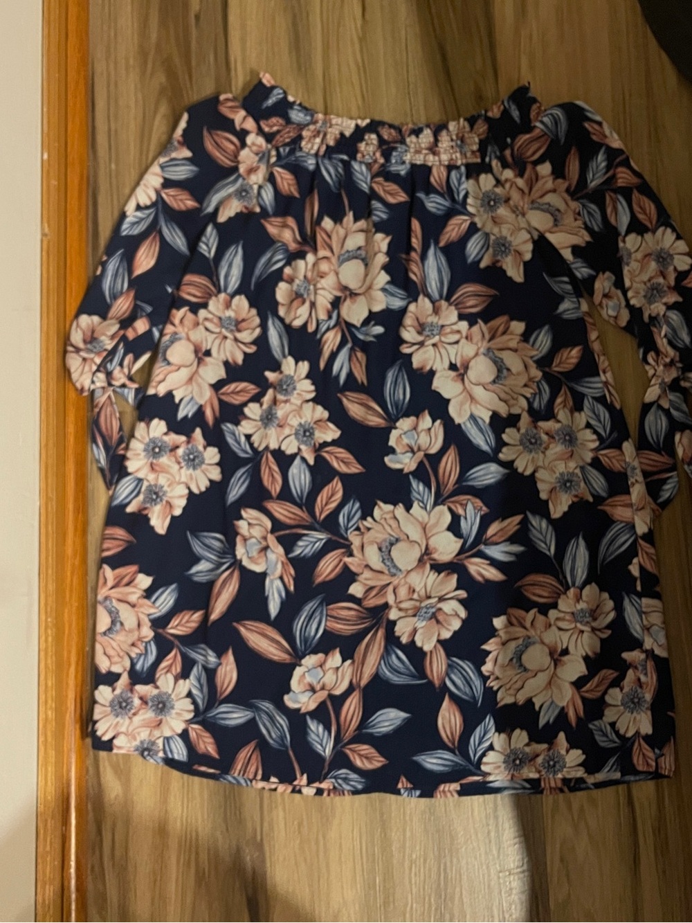 Wish Navy Floral Mini Skirt with Pink and Cream Blooms